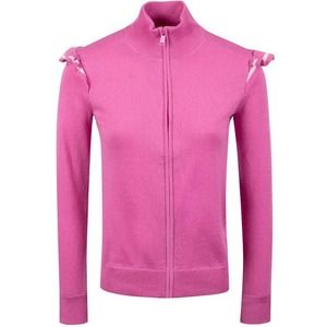 Ralph Lauren Polo Golf Womens Cashmere Ruffle Sleeve Sweater Resort Rose Sz Med